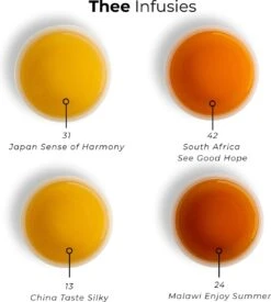 Soolong Wereld Nr6 Giftset 4 Wereldtheen - Japanse Yuzu Kruidenblend - Rooibos Vanille - Malawi Oolong - Witte Thee Met Mango - Ideaal Als Relatiegeschenk Of Proeverij - Assortiment 4stuks -Monin Verkoopwinkel 1076x1200