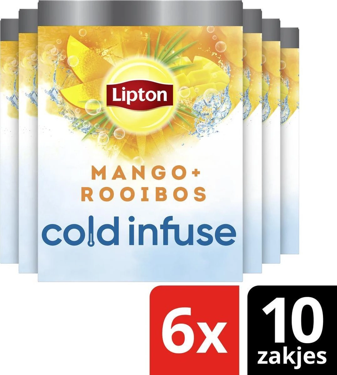 Lipton Cold Infuse Rooibos & Mango, Smaak Voor Koud Water Zonder Suiker En Calorieën - 6 X 10 Zakjes - NL-BIO-01 4 Lipton Cold Infuse Rooibos & Mango, Smaak Voor Koud Water Zonder Suiker En Calorieën - 6 X 10 Zakjes - NL-BIO-01 - Afbeelding 4