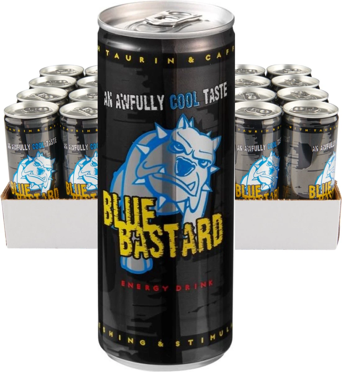 Energy Drink Blue Bastard | Tray 24 Blikjes Van 25cl 2 Energy Drink Blue Bastard | Tray 24 Blikjes Van 25cl - Afbeelding 2