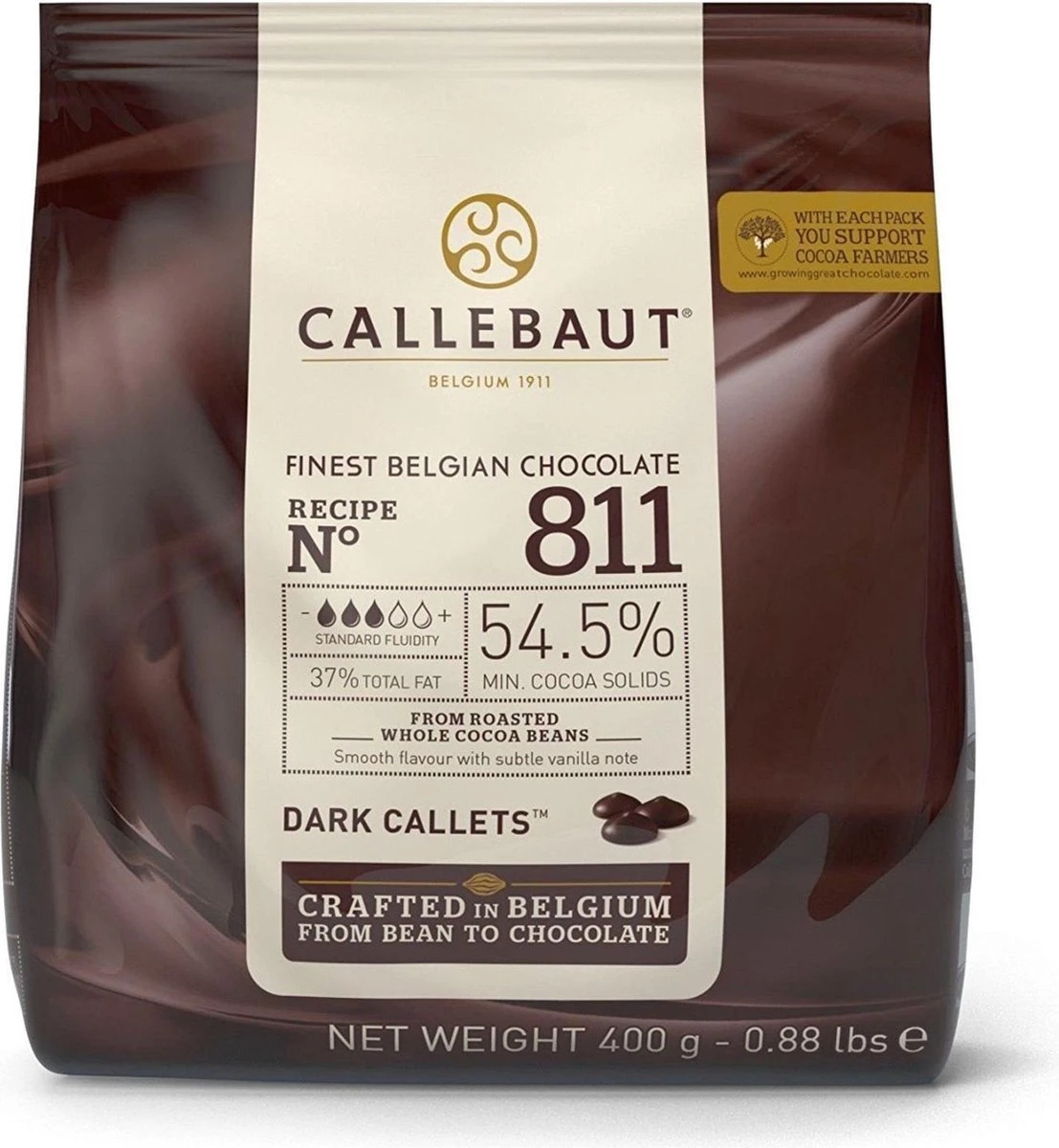 Callebaut - Chocolade Callets - Puur - 400g 1 Callebaut - Chocolade Callets - Puur - 400g
