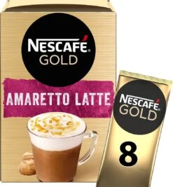 Nescafé Gold Amaretto Latte Oploskoffie - 6 Doosjes à 8 Zakjes 8 Nescafé Gold Amaretto Latte Oploskoffie - 6 Doosjes à 8 Zakjes -Monin Verkoopwinkel 1111x1200 1