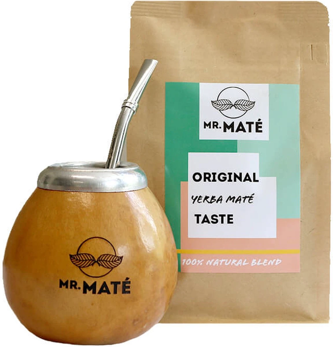 Yerba Mate Starterspakket Compleet - Traditionele Kalebas + Bombilla - Original Maté 150g 1 Yerba Mate Starterspakket Compleet - Traditionele Kalebas + Bombilla - Original Maté 150g