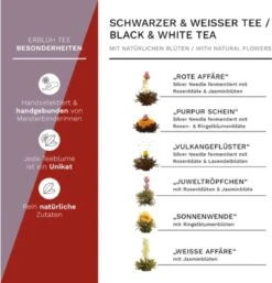 Creano Theebloemen Geschenkset Kadoverpakking Theebloemen En Glazen Theekan - Witte Theebloemen En Zwarte Theebloemen (6 Stuks) -Monin Verkoopwinkel 1155x1200 5