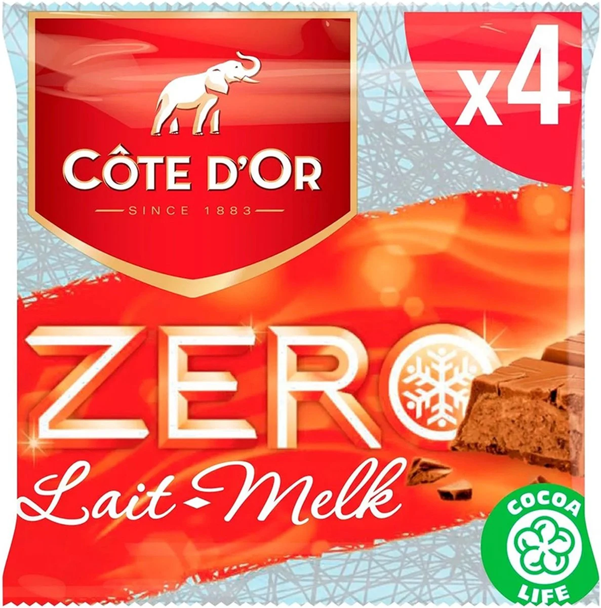 Côte D'Or Zero Lait/Melk 4-pack (4x50g) - 200g X 5 2 Côte D'Or Zero Lait/Melk 4-pack (4x50g) - 200g X 5 - Afbeelding 2