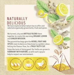 Lipton Ginger & Lemon Kruidenthee, Met De Vurige Smaak Van Gember En Frisheid Van Citroen - 4 X 20 Zakjes - PL-EKO-03 10 Lipton Ginger & Lemon Kruidenthee, Met De Vurige Smaak Van Gember En Frisheid Van Citroen - 4 X 20 Zakjes - PL-EKO-03 -Monin Verkoopwinkel 1187x1200 5