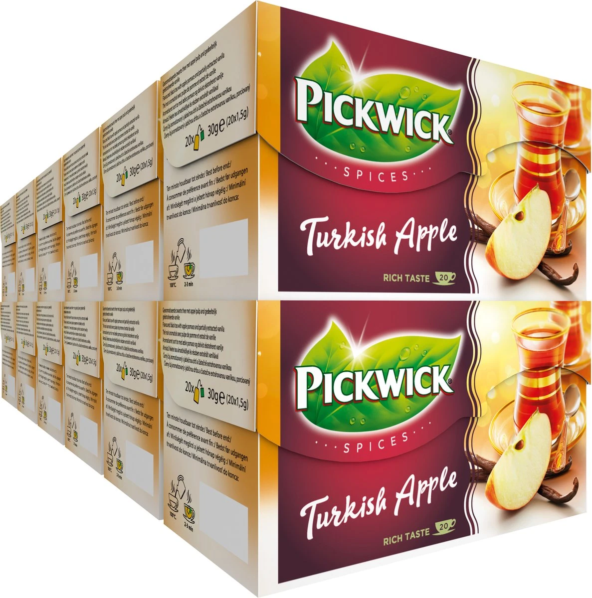 Pickwick Spices Turkish Apple Zwarte Thee - 12 X 20 Zakjes 1 Pickwick Spices Turkish Apple Zwarte Thee - 12 X 20 Zakjes
