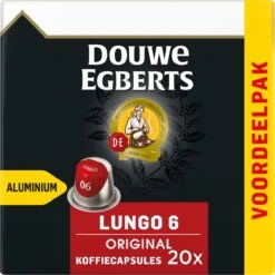 Douwe Egberts Lungo Original Koffiecups - Intensiteit 6/12 - 10 X 20 Capsules -Monin Verkoopwinkel 1198x1200