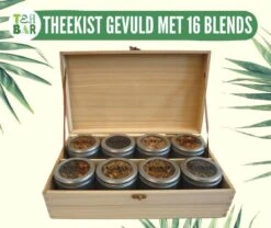 Houten Theekist Gevulde Theedoos Met 16 Blikjes Tea Bar Thee Theecadeau - Losse Thee G - 50 Koppen Per 100 Gram -Monin Verkoopwinkel 1200x1010 2