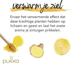 Pukka Lemon Ginger & Manuka Honey Thee, Met Gember, Citroen En Honing - 4 X 20 Zakjes - GB-BIO-05 -Monin Verkoopwinkel 1200x1062