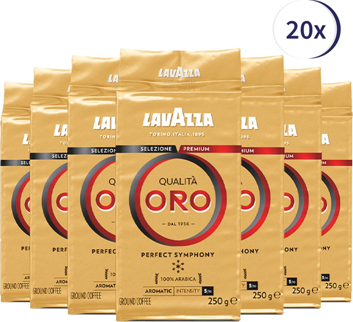 Lavazza Qualita Oro Gemalen / Filterkoffie - 250 Gram Krimp X20 1 Lavazza Qualita Oro Gemalen / Filterkoffie - 250 Gram Krimp X20