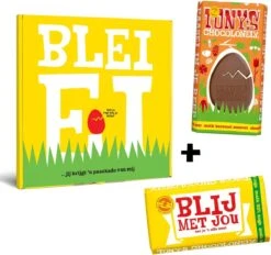 Tony's Chocolonely Pasen Chocolade Geschenkset Blei Ei - Melkchocolade Reep + Karamel Zeezout - Paas Cadeau Met 2 Chocolade Repen - 2 X 180 Gram