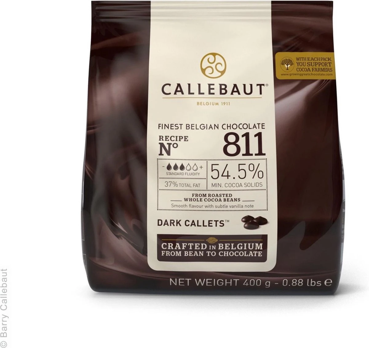 Callebaut - Chocolade Callets - Puur - 400g 3 Callebaut - Chocolade Callets - Puur - 400g - Afbeelding 3