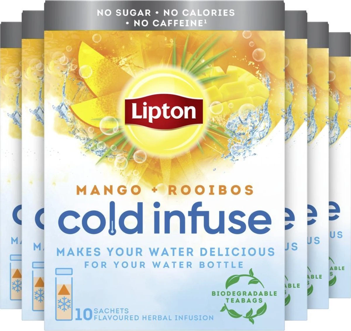 Lipton Cold Infuse Rooibos & Mango, Smaak Voor Koud Water Zonder Suiker En Calorieën - 6 X 10 Zakjes - NL-BIO-01 1 Lipton Cold Infuse Rooibos & Mango, Smaak Voor Koud Water Zonder Suiker En Calorieën - 6 X 10 Zakjes - NL-BIO-01