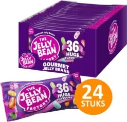 The Jelly Bean Factory Doos 24 Stuks à 50 G Snoep - 36 Huge Flavours Jelly Beans - Zakjes