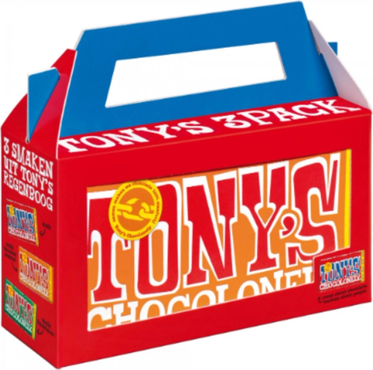 Tony's Chocolonely Geschenkdoos - Chocolade Cadeau Repen - 3 X 180 Gram 1 Tony's Chocolonely Geschenkdoos - Chocolade Cadeau Repen - 3 X 180 Gram