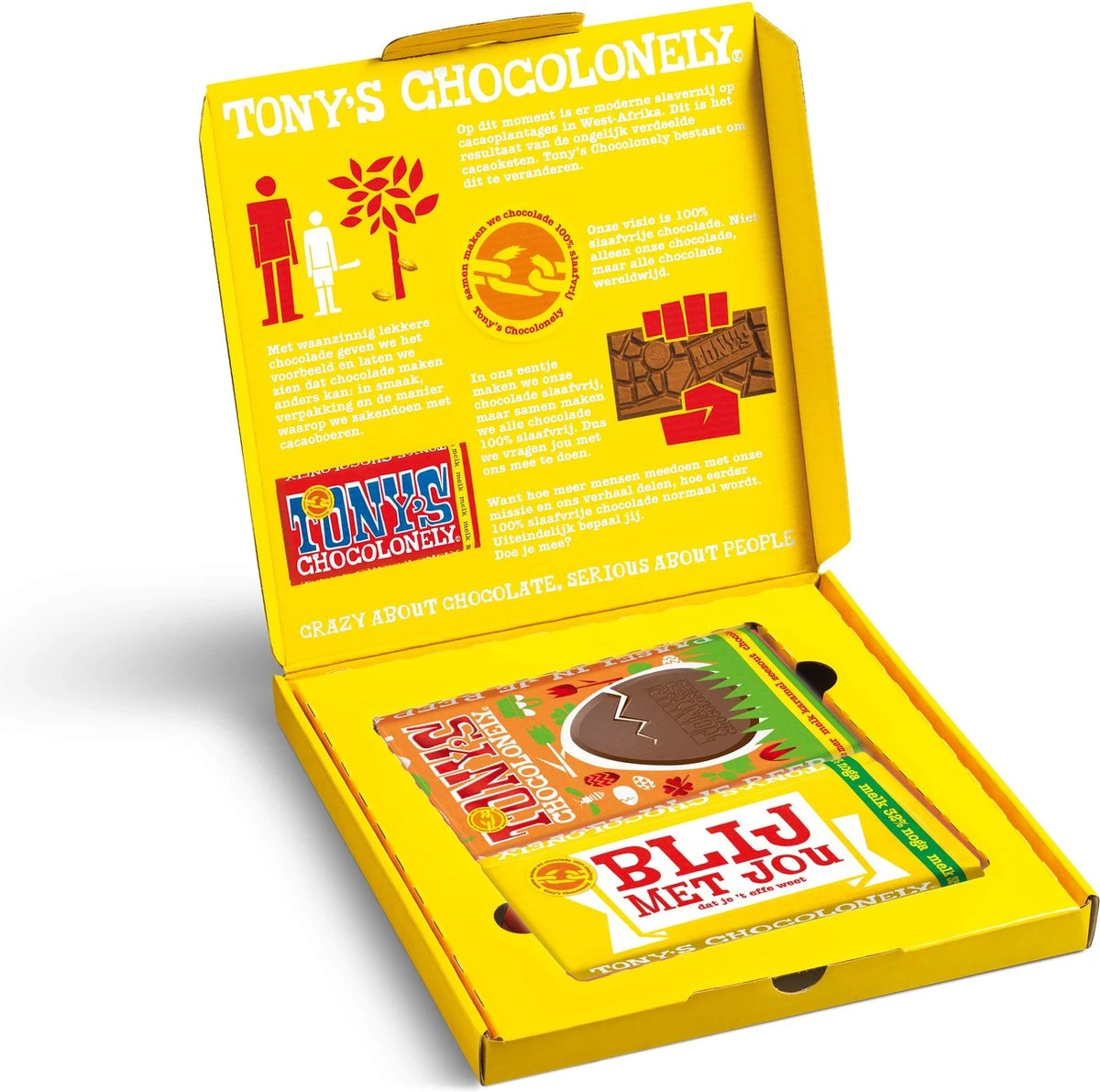 Tony's Chocolonely Pasen Chocolade Geschenkset Blei Ei - Melkchocolade Reep + Karamel Zeezout - Paas Cadeau Met 2 Chocolade Repen - 2 X 180 Gram 4 Tony's Chocolonely Pasen Chocolade Geschenkset Blei Ei - Melkchocolade Reep + Karamel Zeezout - Paas Cadeau Met 2 Chocolade Repen - 2 X 180 Gram - Afbeelding 4