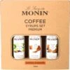 Monin Koffiesiropen MIX Set Klein 3x 5cl (Chocolate Cookie, Salted Caramel En Franse Vanille)