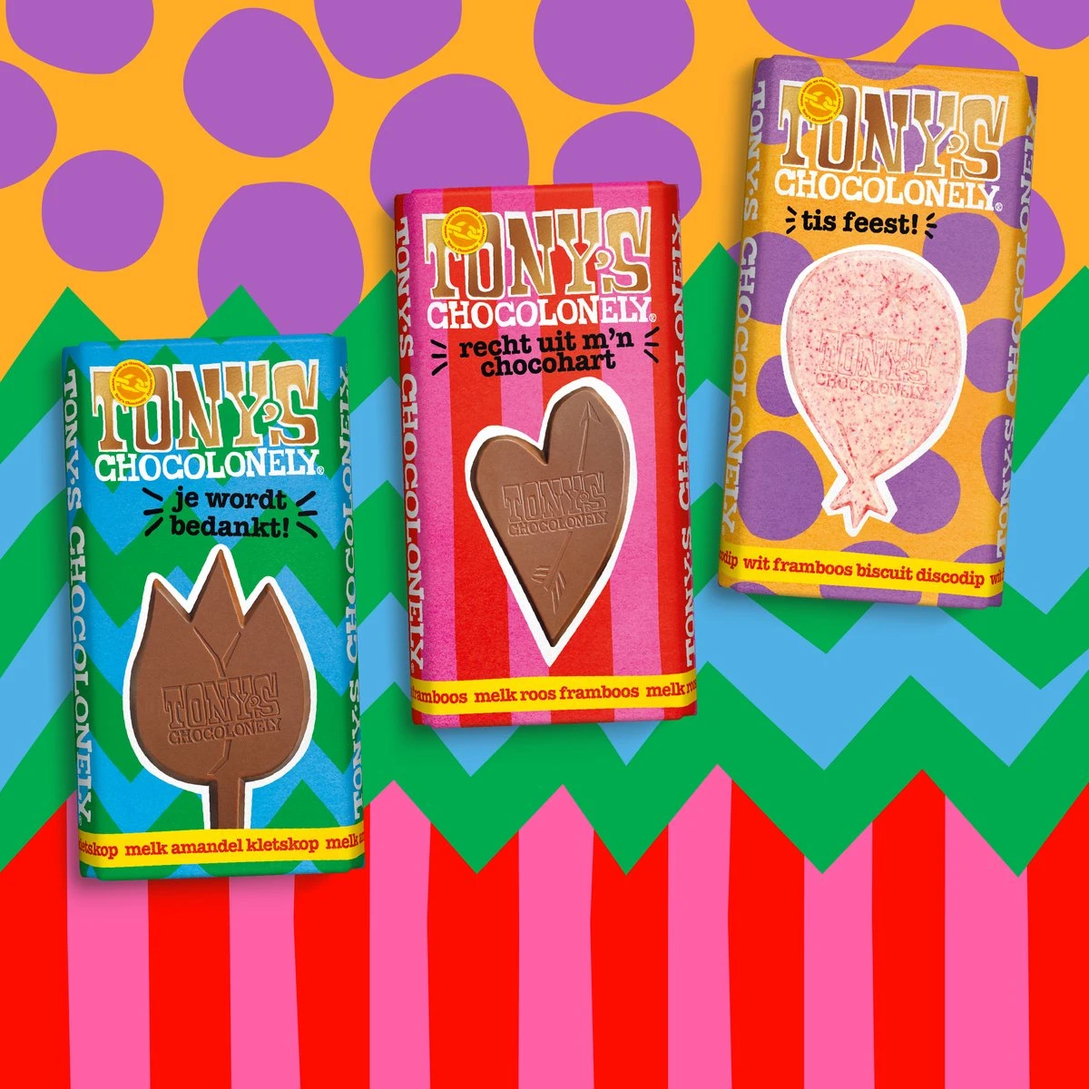 Tony's Chocolonely Witte Chocolade Framboos Biscuit Discodip Chocoladereep - Gefeliciteerd T Is Feest! - Chocolade Cadeau Verjaardag - Belgische Fairtrade Chocolade - 1 X 180 Gram 6 Tony's Chocolonely Witte Chocolade Framboos Biscuit Discodip Chocoladereep - Gefeliciteerd T Is Feest! - Chocolade Cadeau Verjaardag - Belgische Fairtrade Chocolade - 1 X 180 Gram - Afbeelding 6