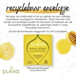 Pukka Lemon Ginger & Manuka Honey Thee, Met Gember, Citroen En Honing - 4 X 20 Zakjes - GB-BIO-05 -Monin Verkoopwinkel 1200x1200 243