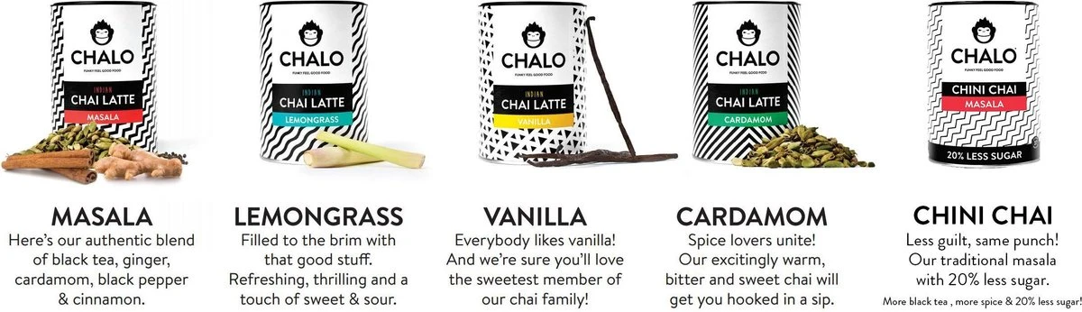 CHALO Chai Latte - Indian Chai Starterkit - Zwarte Assam Thee - 5 Smaken Heerlijke Indische Thee X 300GR 7 CHALO Chai Latte - Indian Chai Starterkit - Zwarte Assam Thee - 5 Smaken Heerlijke Indische Thee X 300GR - Afbeelding 7