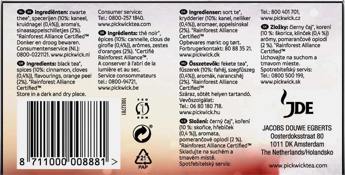 Pickwick Spices Winterglow Zwarte Thee - 12 X 20 Zakjes 3 Pickwick Spices Winterglow Zwarte Thee - 12 X 20 Zakjes - Afbeelding 3