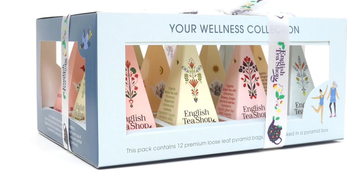 Biologisch Theegeschenk – Welness Tea Collectie - Thee Cadeau - Thee Geschenkset - Cadeaupakket - 12 Piramidezakjes – 6 Verschillende Theesmaken 2 Biologisch Theegeschenk – Welness Tea Collectie - Thee Cadeau - Thee Geschenkset - Cadeaupakket - 12 Piramidezakjes – 6 Verschillende Theesmaken - Afbeelding 2