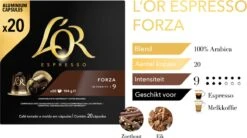 L'OR Espresso Forza Koffiecups - Intensiteit 9/12 - 10 X 20 Capsules 18 L'OR Espresso Forza Koffiecups - Intensiteit 9/12 - 10 X 20 Capsules -Monin Verkoopwinkel 1200x669