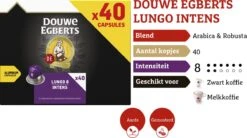 Douwe Egberts Lungo Intens (8) - 5 X 40 Koffiecups -Monin Verkoopwinkel 1200x672