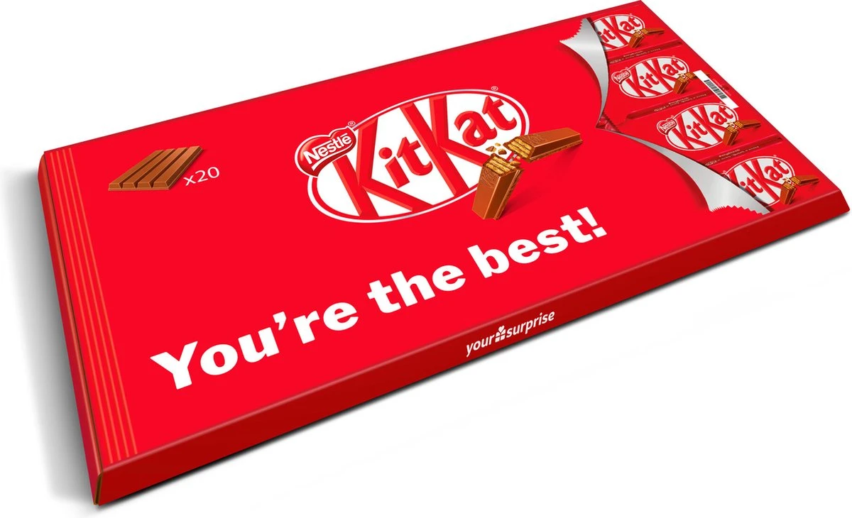 "You're The Best!" - Gigantische KitKat Reep - 900 Gram Overheerlijke Chocolade 3 "You're The Best!" - Gigantische KitKat Reep - 900 Gram Overheerlijke Chocolade - Afbeelding 3