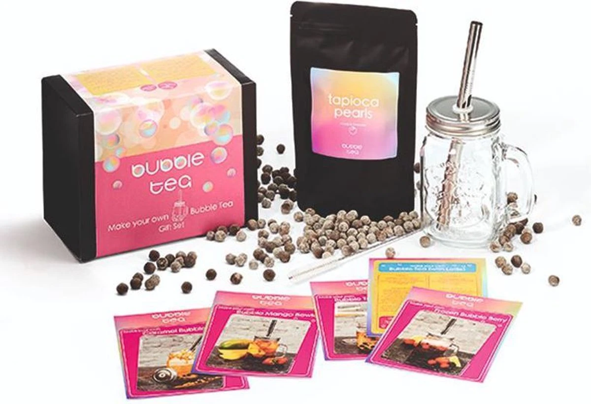 Geschenkdoos Bubble Tea - Bubble Tea Starters Kit - Maak Je Eigen Bubble Tea 1 Geschenkdoos Bubble Tea - Bubble Tea Starters Kit - Maak Je Eigen Bubble Tea