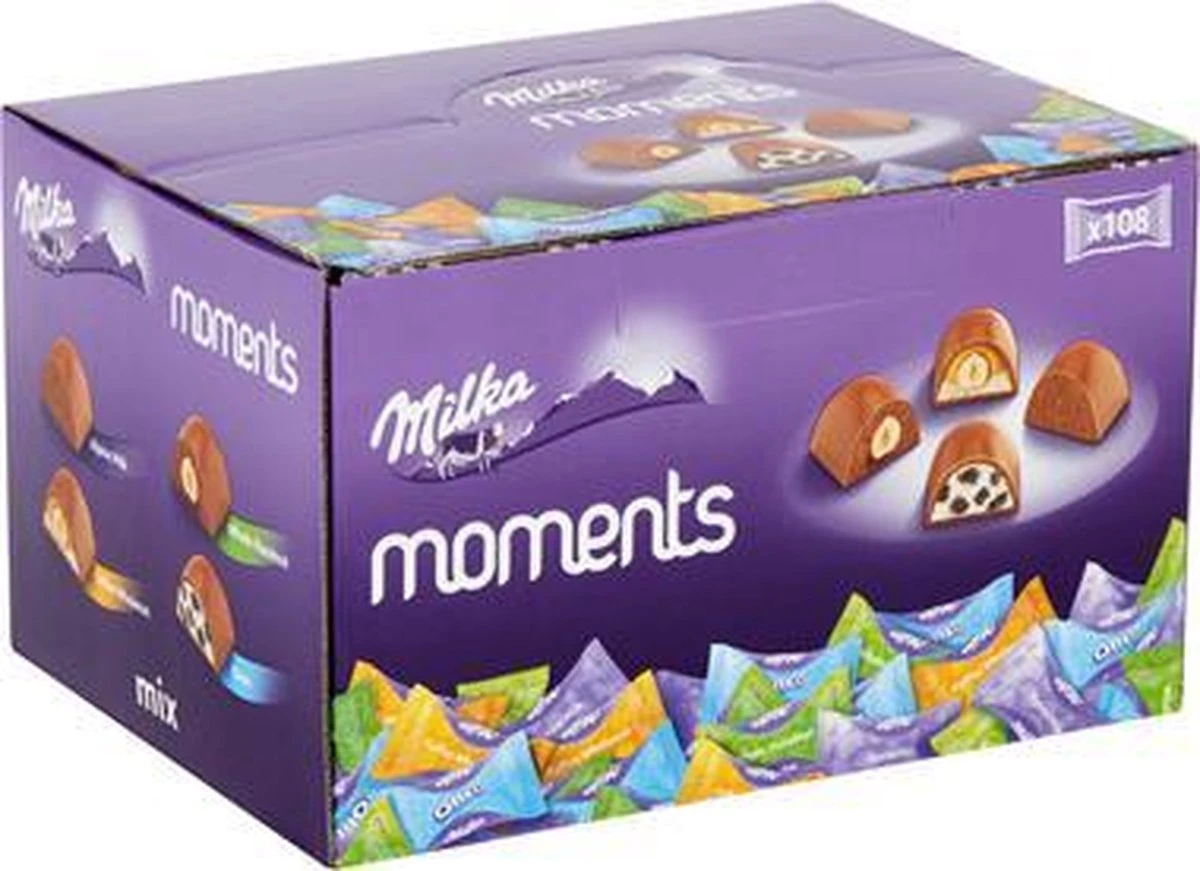 Milka - Moments Chocolade Mix - 108 Stuks - Per Stuk Verpakt 2 Milka - Moments Chocolade Mix - 108 Stuks - Per Stuk Verpakt - Afbeelding 2