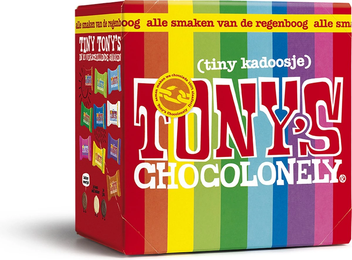Tony's Chocolonely Tiny's Kadoosje Mix Chocolade Cadeau - 22 Mini Uitdeel Chocolaatjes - 200 Gram - Belgische Fairtrade Chocolade 1 Tony's Chocolonely Tiny's Kadoosje Mix Chocolade Cadeau - 22 Mini Uitdeel Chocolaatjes - 200 Gram - Belgische Fairtrade Chocolade