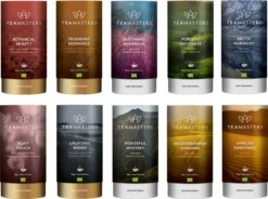 Teamasters Pure, Blends & Specials Mixbox - Gratis RVS Filter - Biologische Losse Thee - Rooibos - Munt - Citroen - Groene Thee - Jasmijn Thee - Zwarte Thee - Gember - Witte Thee - Framboos - Passievrucht - Theedoos - Zomer - Geschenkset