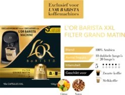 L'OR BARISTA XXL Filter Grand Matin (5) - 5 X 10 Koffiecups -Monin Verkoopwinkel 1200x913