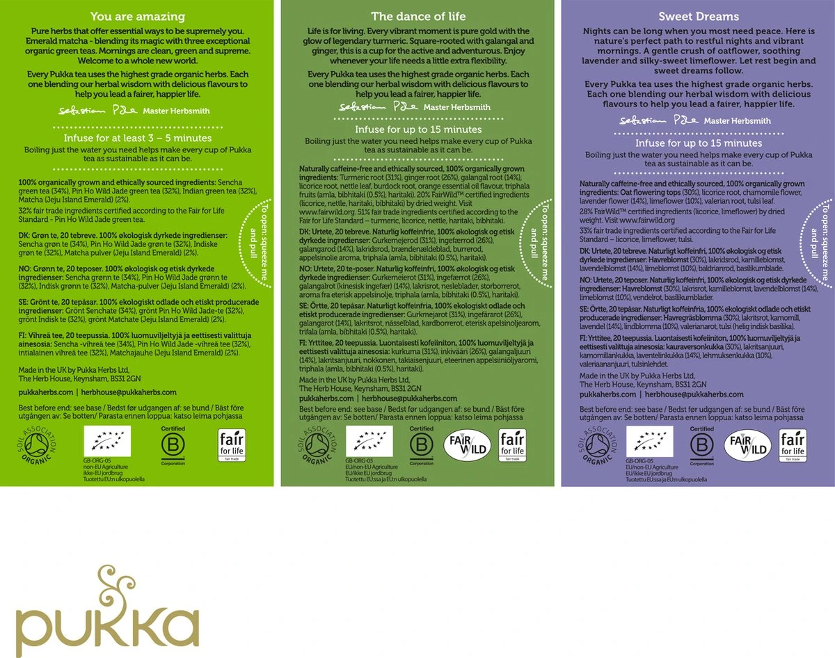 Pukka Day To Night Thee Bundel, Biologische Kruidenthee Voor Elk Moment Van De Dag - 3 X 20 Zakjes - GB-BIO-05 2 Pukka Day To Night Thee Bundel, Biologische Kruidenthee Voor Elk Moment Van De Dag - 3 X 20 Zakjes - GB-BIO-05 - Afbeelding 2