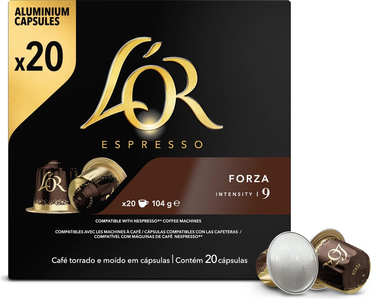 L'OR Espresso Forza Koffiecups - Intensiteit 9/12 - 10 X 20 Capsules 4 L'OR Espresso Forza Koffiecups - Intensiteit 9/12 - 10 X 20 Capsules - Afbeelding 4