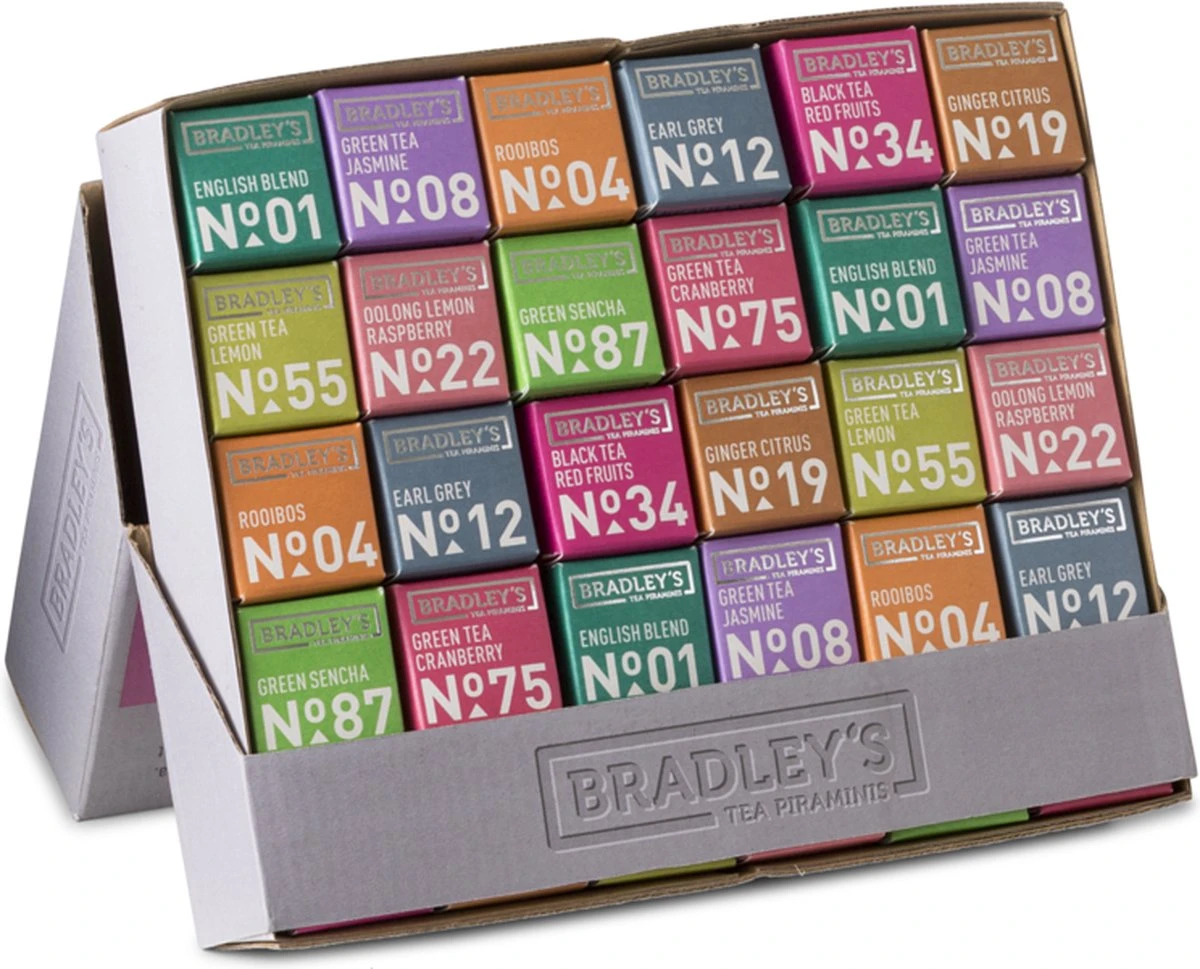 Bradley's Thee | Piramini's Assortibox | 30 Stuks 1 Bradley's Thee | Piramini's Assortibox | 30 Stuks