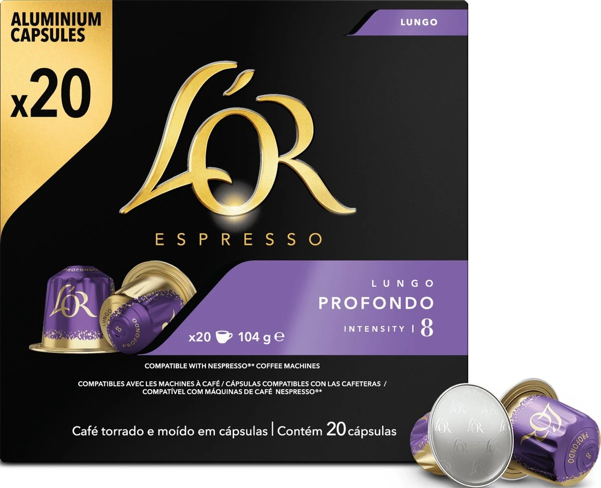 L'OR Lungo Profondo Koffiecups - Intensiteit 8/12 - 10 X 20 Capsules 4 L'OR Lungo Profondo Koffiecups - Intensiteit 8/12 - 10 X 20 Capsules - Afbeelding 4