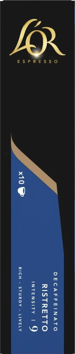 L'OR Espresso Ristretto Decaffeinato - Intensiteit 9/12 - 10 X 10 Capsules 13 L'OR Espresso Ristretto Decaffeinato - Intensiteit 9/12 - 10 X 10 Capsules -Monin Verkoopwinkel 255x1200 2