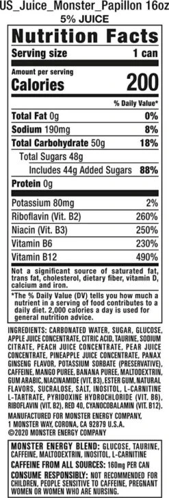 Monster Energy - Energiedrank - Promopakket - 24 Stuks - Monster Juiced Monarch 5 Monster Energy - Energiedrank - Promopakket - 24 Stuks - Monster Juiced Monarch -Monin Verkoopwinkel 409x1200