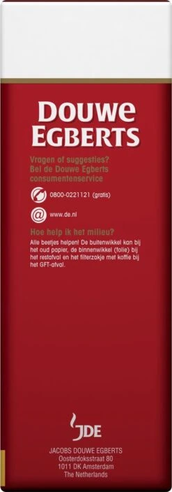 Douwe Egberts Aroma Rood Grove Maling Filterkoffie - 6 X 500 Gram -Monin Verkoopwinkel 421x1200 2