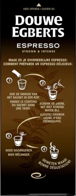 Douwe Egberts Espresso Sticks Oploskoffie - 6 X 25 Zakjes -Monin Verkoopwinkel 471x1200