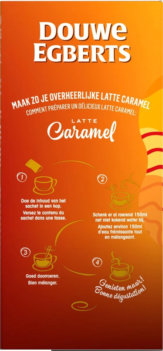 Douwe Egberts Verwenkoffie Latte Caramel Oploskoffie - 5 X 8 Zakjes 5 Douwe Egberts Verwenkoffie Latte Caramel Oploskoffie - 5 X 8 Zakjes - Afbeelding 5