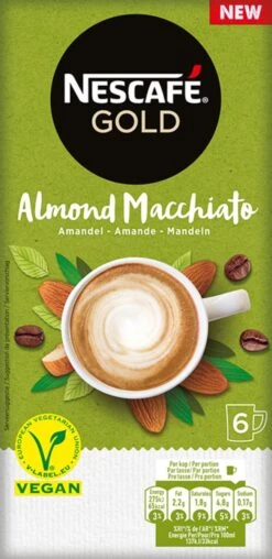Nescafé Gold Almond Macchiato Oploskoffie - 6 Doosjes à 6 Zakjes -Monin Verkoopwinkel 583x1200 2