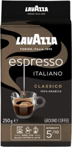 Lavazza Espresso Italiano Classico Gemalen / Filterkoffie - 8 X 250 Gram 11 Lavazza Espresso Italiano Classico Gemalen / Filterkoffie - 8 X 250 Gram -Monin Verkoopwinkel 592x1200