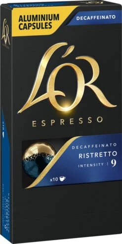 L'OR Espresso Ristretto Decaffeinato - Intensiteit 9/12 - 10 X 10 Capsules 20 L'OR Espresso Ristretto Decaffeinato - Intensiteit 9/12 - 10 X 10 Capsules -Monin Verkoopwinkel 603x1200