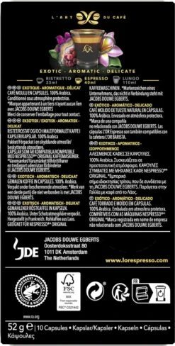 L'OR Espresso Limited Creations Laos Bolaven Koffiecups - Intensiteit 7/12 - 10 X 10 Capsules -Monin Verkoopwinkel 607x1200 2