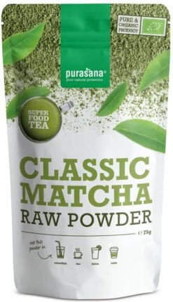 Purasana Matcha Classic Raw Powder 75 Gram -Monin Verkoopwinkel 690x1200 1