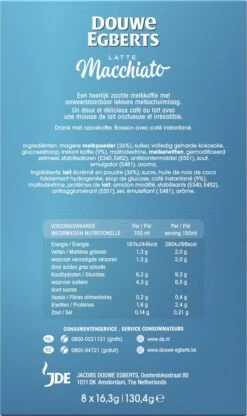 Douwe Egberts Verwenkoffie Latte Macchiato Oploskoffie - 5 X 8 Zakjes -Monin Verkoopwinkel 713x1200