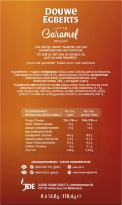 Douwe Egberts Verwenkoffie Latte Caramel Oploskoffie - 5 X 8 Zakjes 11 Douwe Egberts Verwenkoffie Latte Caramel Oploskoffie - 5 X 8 Zakjes -Monin Verkoopwinkel 713x1200 3